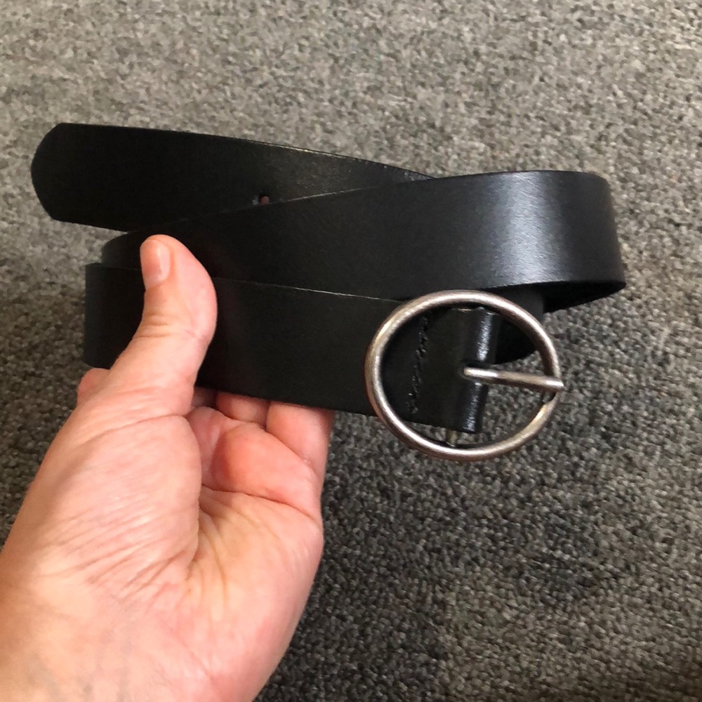 Genuine Leather Basic Black Belt medium